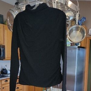 White House Black Market Mock Shimmer Turtleneck Long Sleeve Top